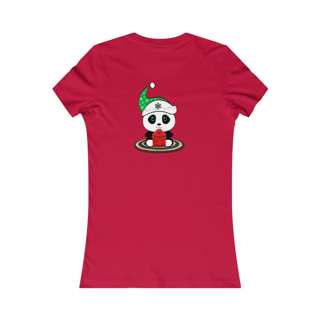 Women's Favorite Tee Cute Christmas Panda Christmas Top