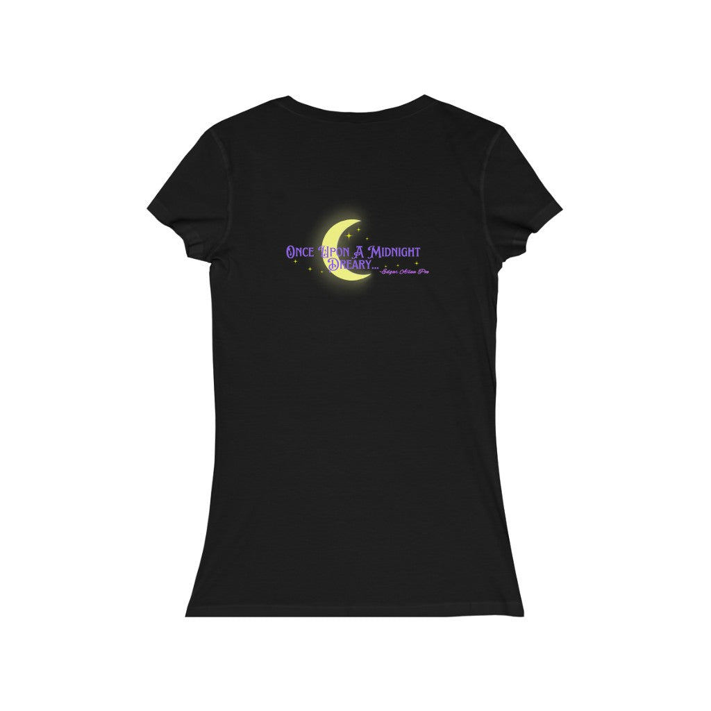 Women's Jersey Short Sleeve V-Neck Tee Edar Allan Poe Raven Top