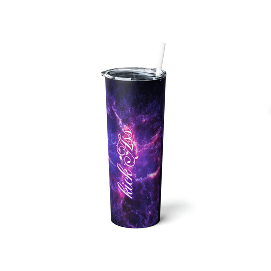 Kick Ass, Skinny Steel Tumbler with Straw, 20oz, Gifts