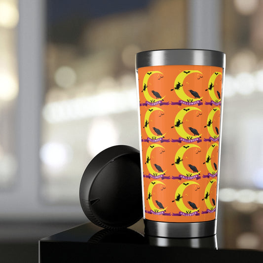 Stainless Steel Moon Raven Halloween Travel Mug with Insert