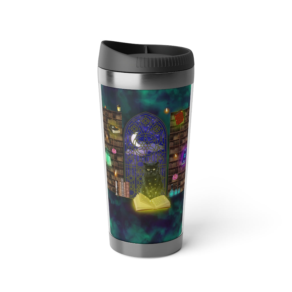 Mystic Cat Halloween Travel Mug with Insert