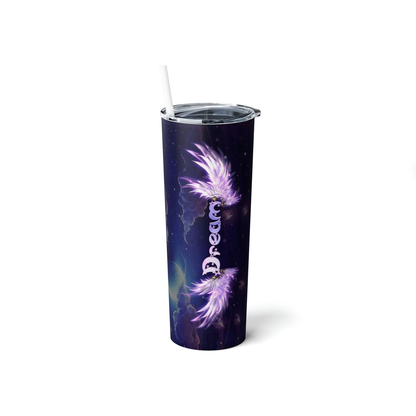 Dream, Skinny Steel Tumbler with Straw, 20oz, Gifts