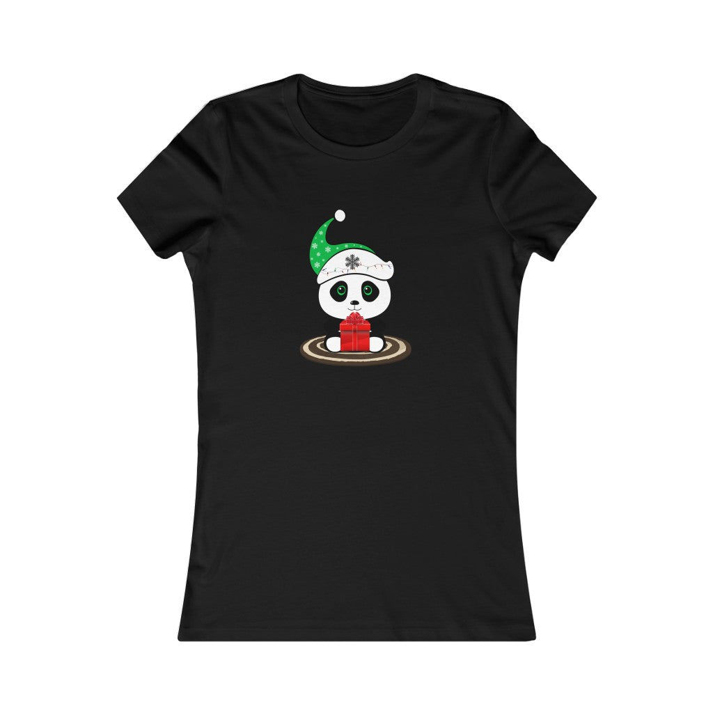 Women's Favorite Tee Cute Christmas Panda Christmas Top