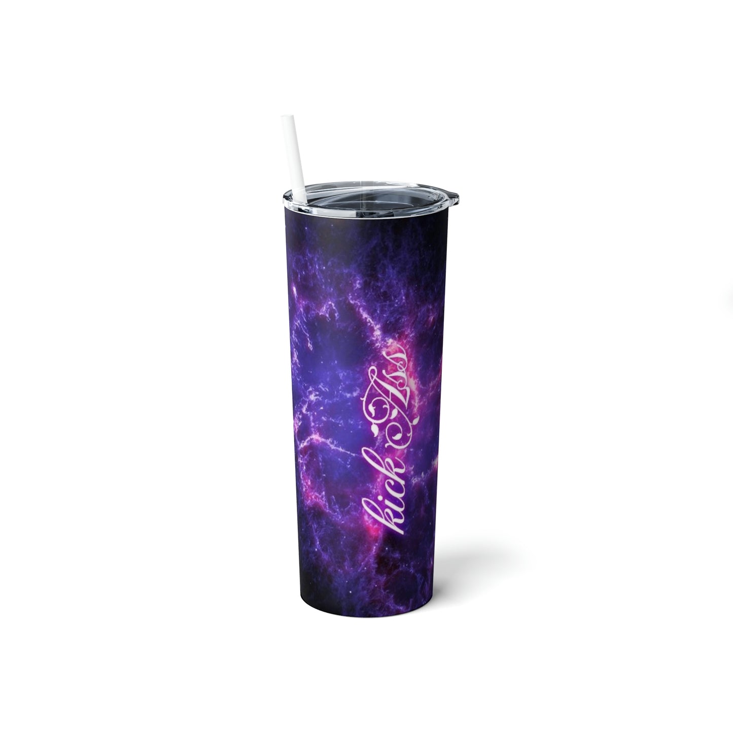 Kick Ass, Skinny Steel Tumbler with Straw, 20oz, Gifts