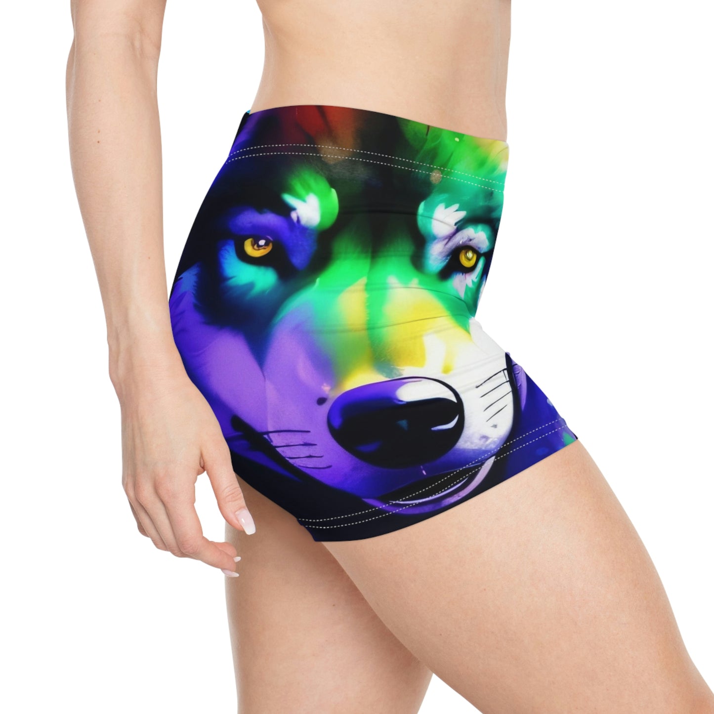 Vibrant Wolf,  Summer Shorts, Womens