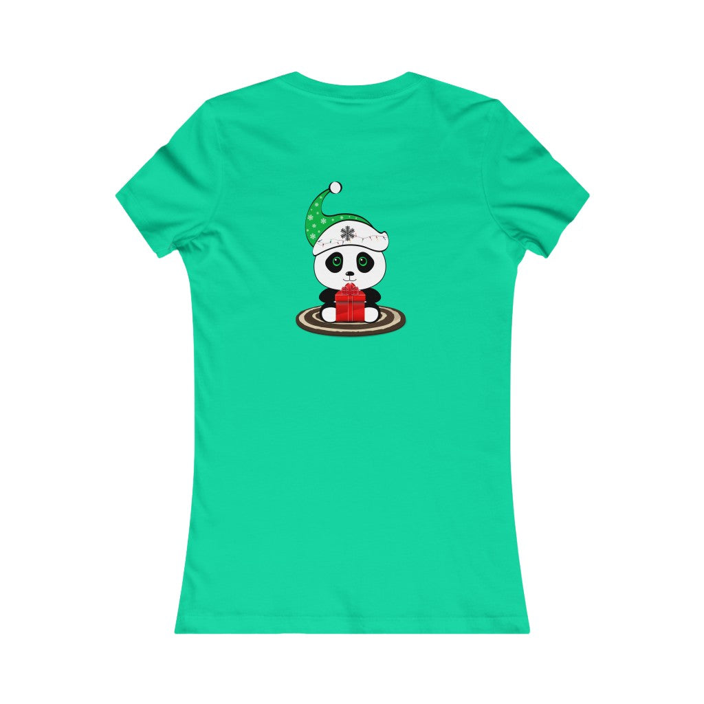 Women's Favorite Tee Cute Christmas Panda Christmas Top