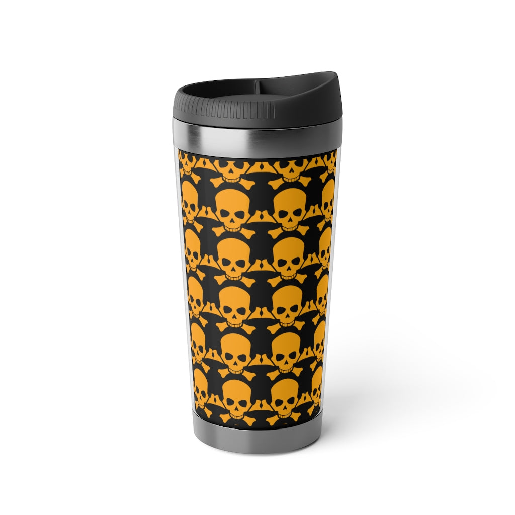 Stainless Steel Skull Crossbones Halloween Travel Mug with Insert