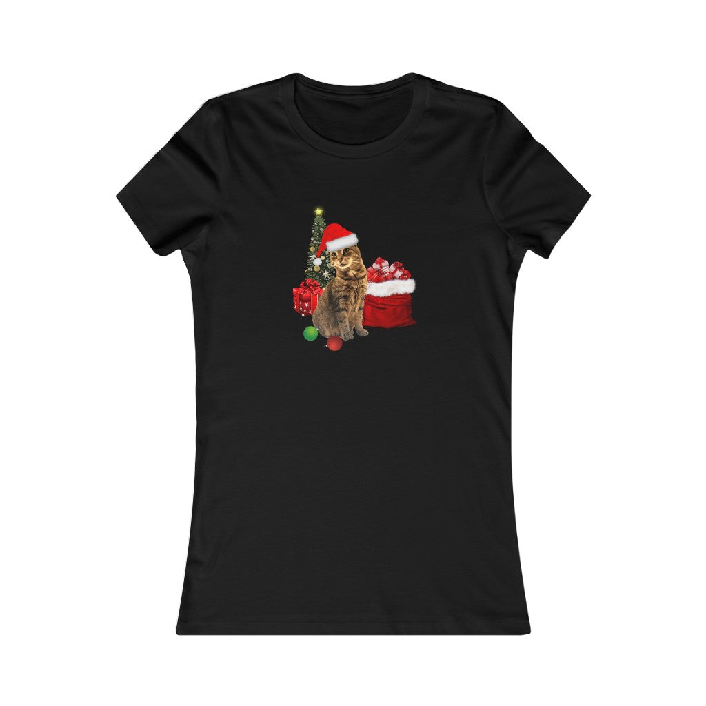 Women's Favorite Tee Christmas Cat Christmas Top