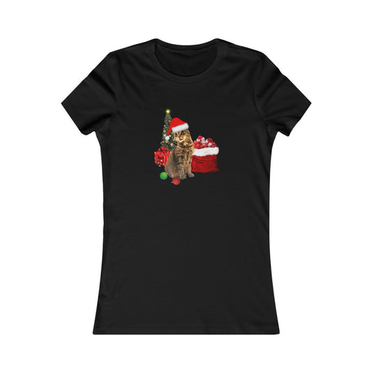 Women's Favorite Tee Christmas Cat Christmas Top