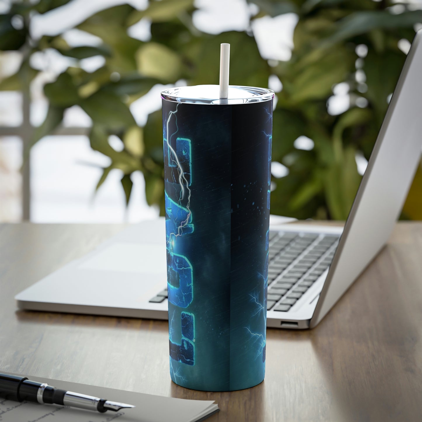 LOVE, Skinny Steel Tumbler with Straw, 20oz, Gifts