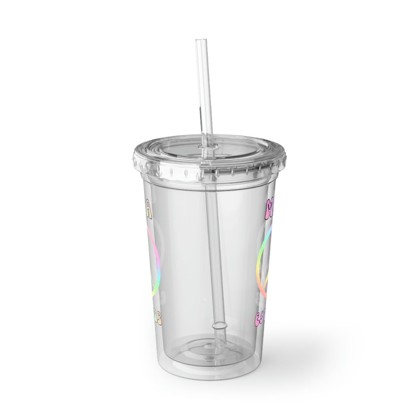 Mama Est 2023, New Mom Gift, See Through Cup With Straw, Mothers Day Gift