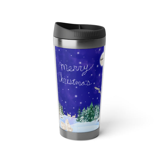 Merry Christmas Scenic Travel Mug with Insert