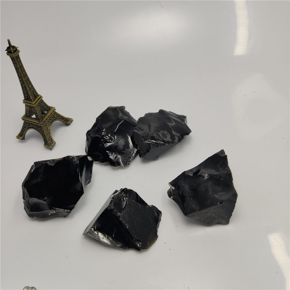 Raw Black Obsidian
