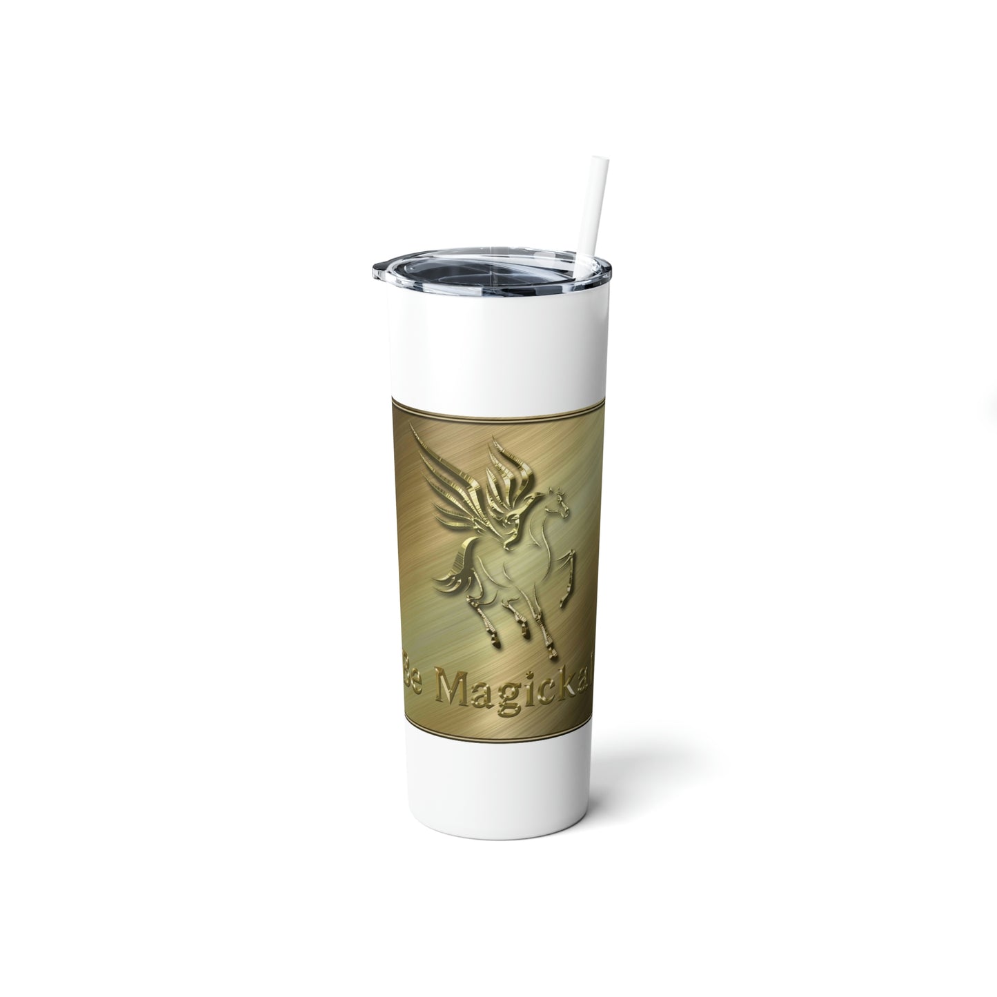 Be Magickal, Skinny Steel Tumbler with Straw, 20oz, Gifts