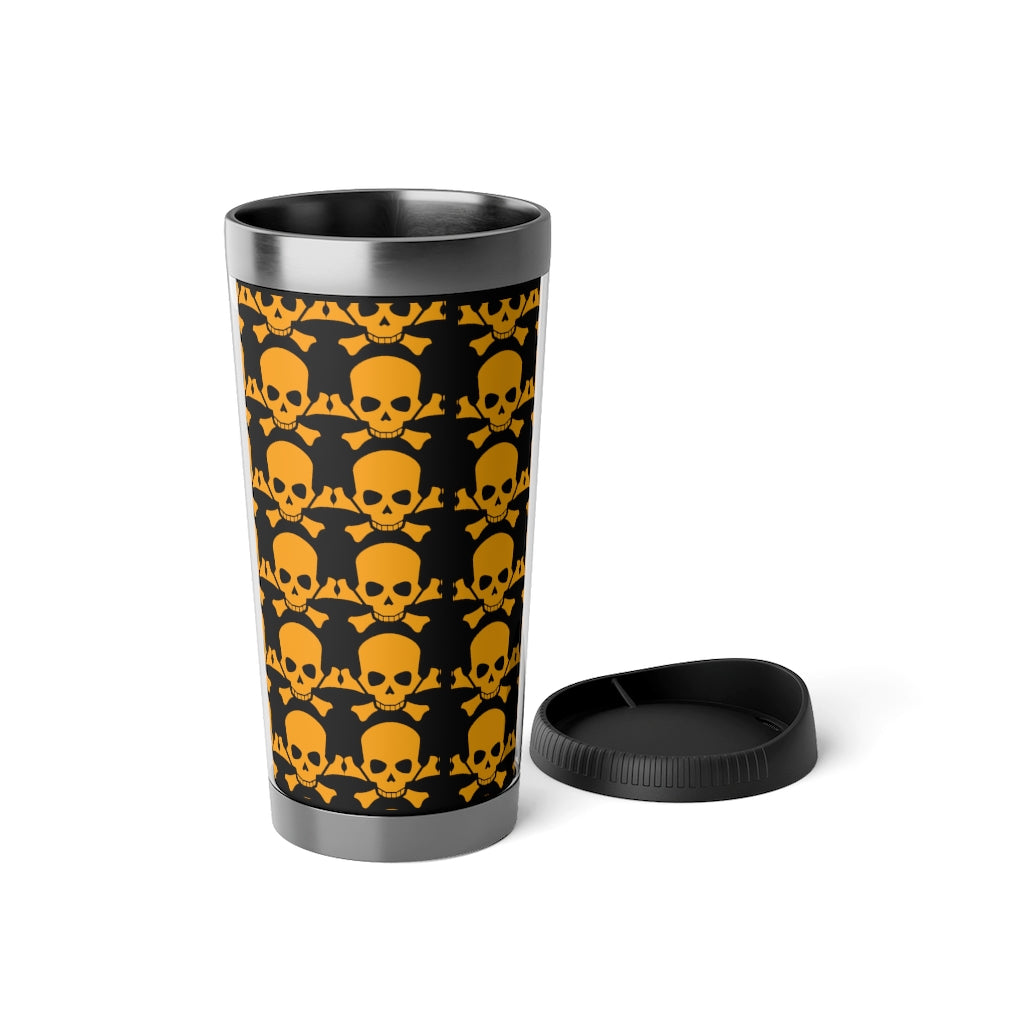 Stainless Steel Skull Crossbones Halloween Travel Mug with Insert