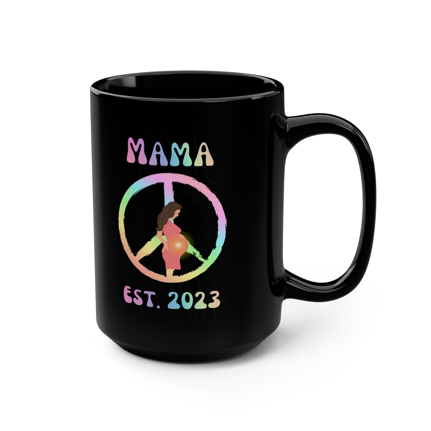 Mama Est. 2023, 15oz, Ceramic Mug, Mother's Day Gift Ideas, New Mom Gift