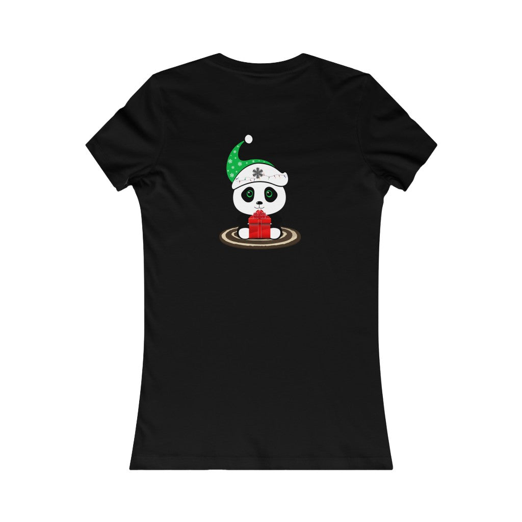 Women's Favorite Tee Cute Christmas Panda Christmas Top