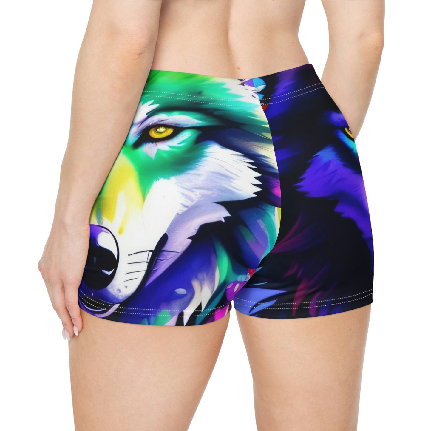 Vibrant Wolf,  Summer Shorts, Womens