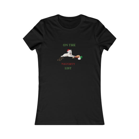 Women's Favorite Tee On the Naughty list Christmas Top