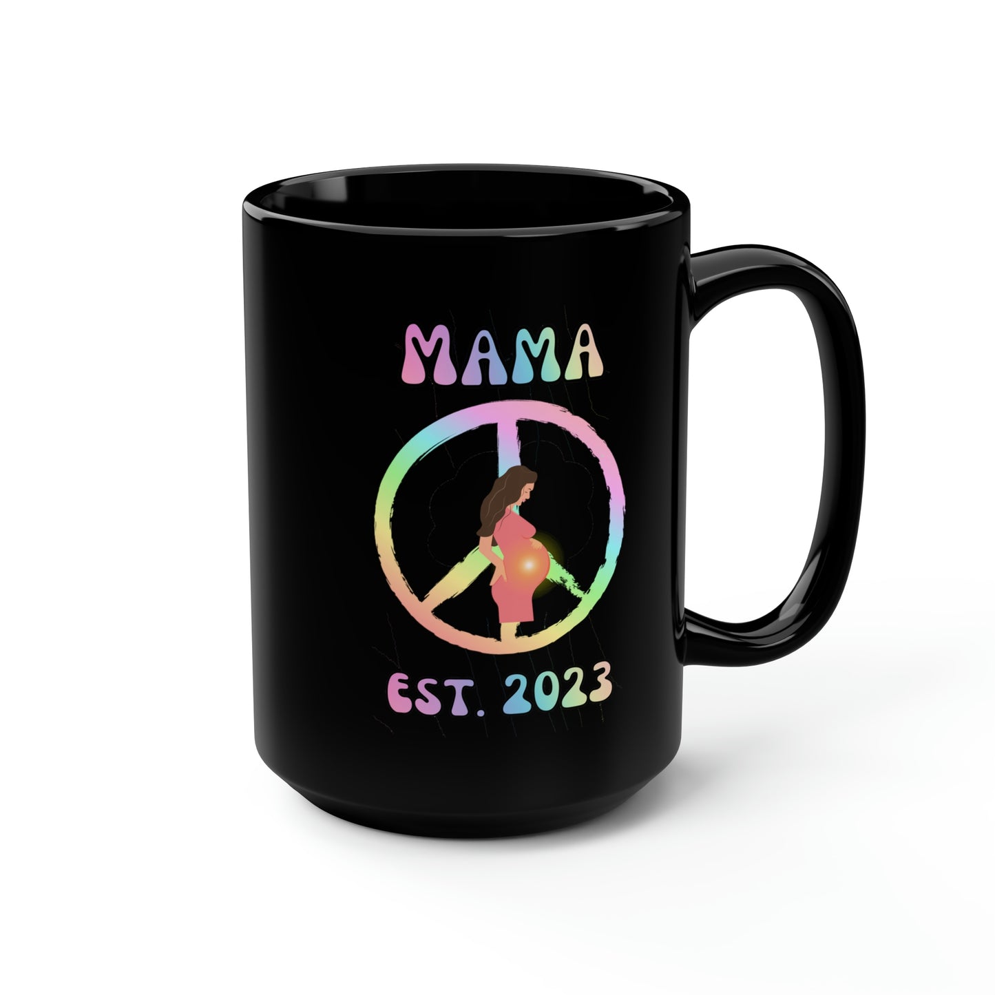 Mama Est. 2023, 15oz, Ceramic Mug, Mother's Day Gift Ideas, New Mom Gift