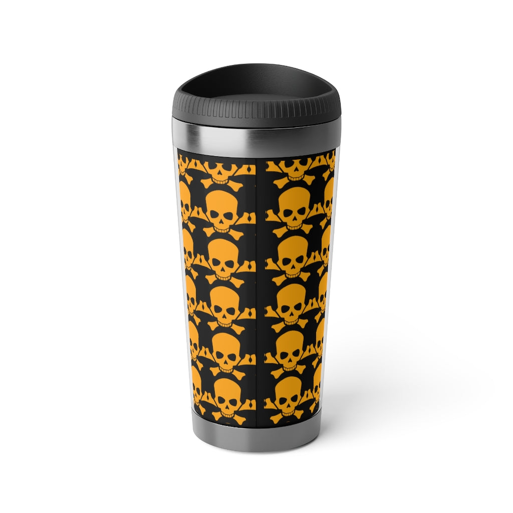 Stainless Steel Skull Crossbones Halloween Travel Mug with Insert