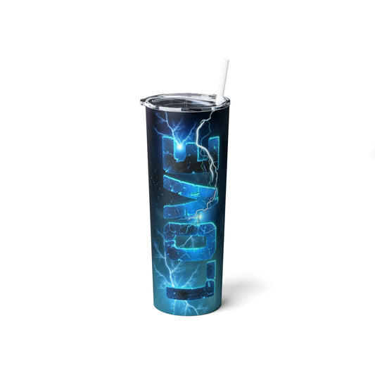 LOVE, Skinny Steel Tumbler with Straw, 20oz, Gifts
