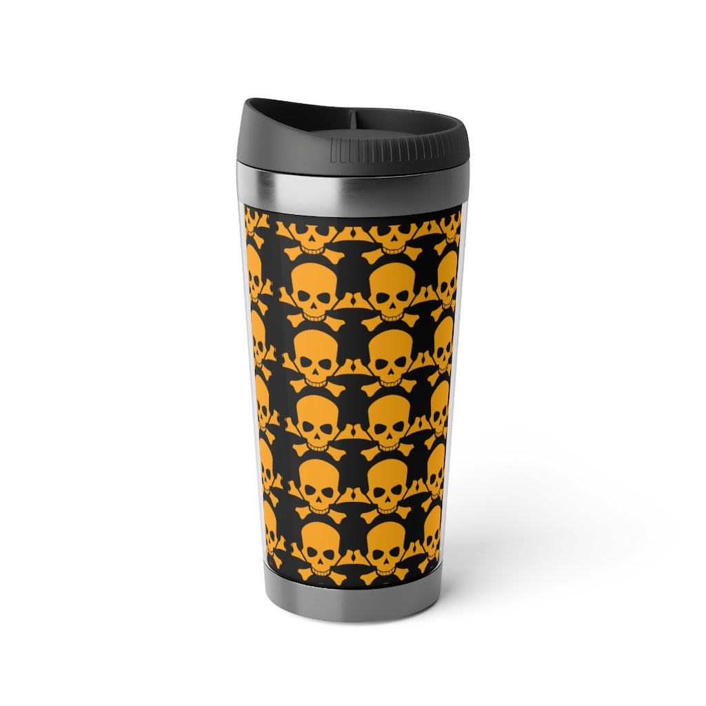 Stainless Steel Skull Crossbones Halloween Travel Mug with Insert