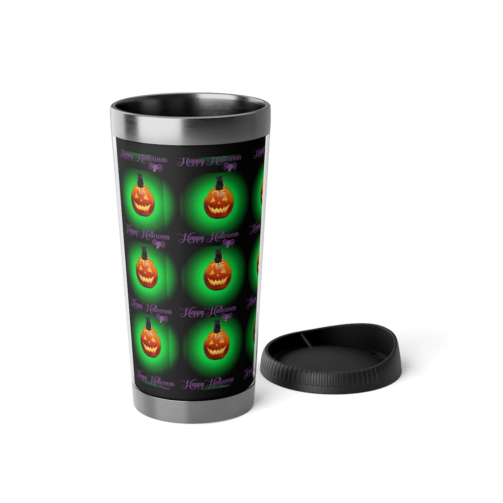 Stainless Steel Black cat Halloween Travel Mug with Insert